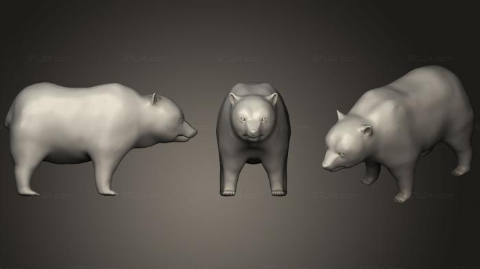 Статуэтки животных (Медведь Гризли, STKJ_1717) 3D модель для ЧПУ станка